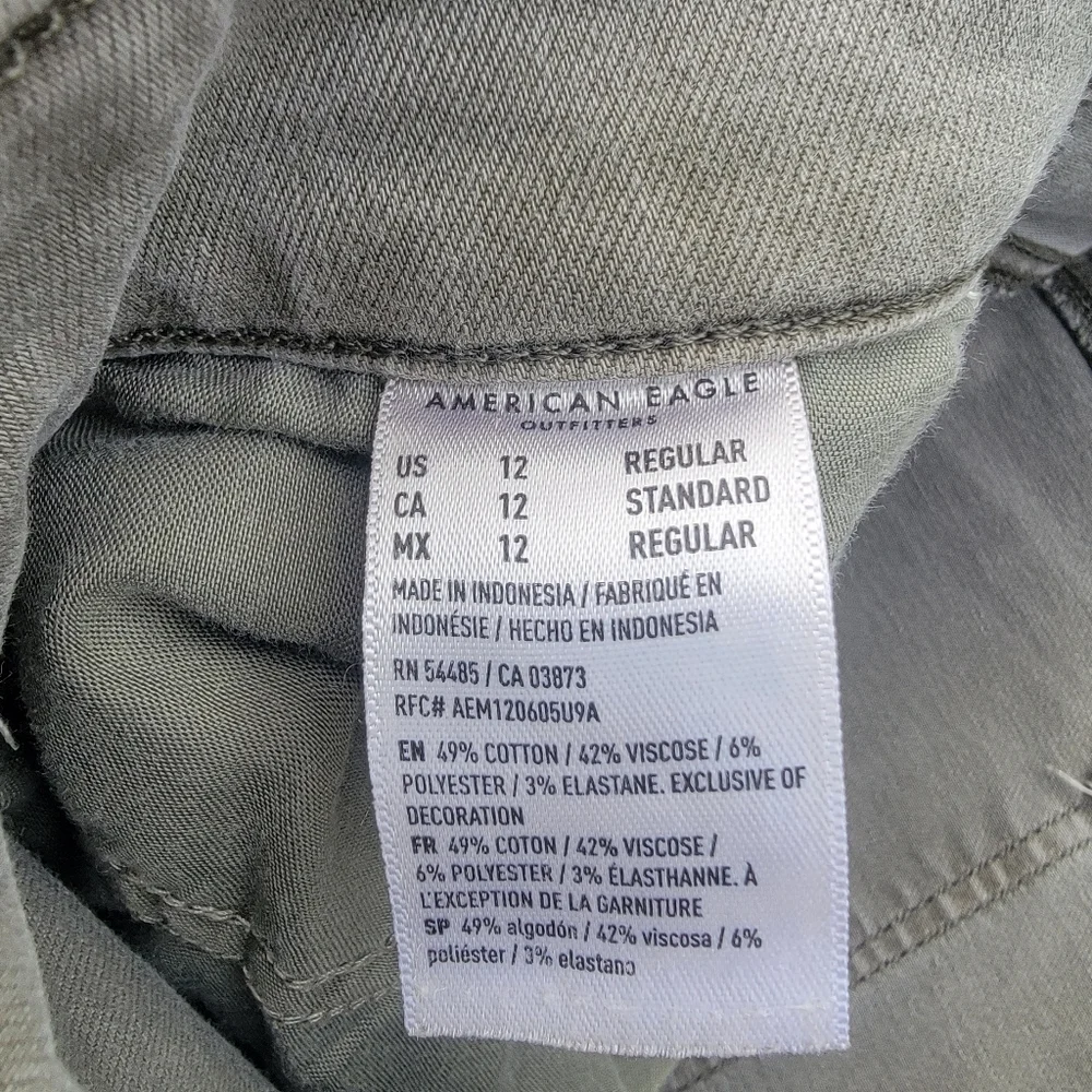 American Eagle Light Army Green Jeans 12